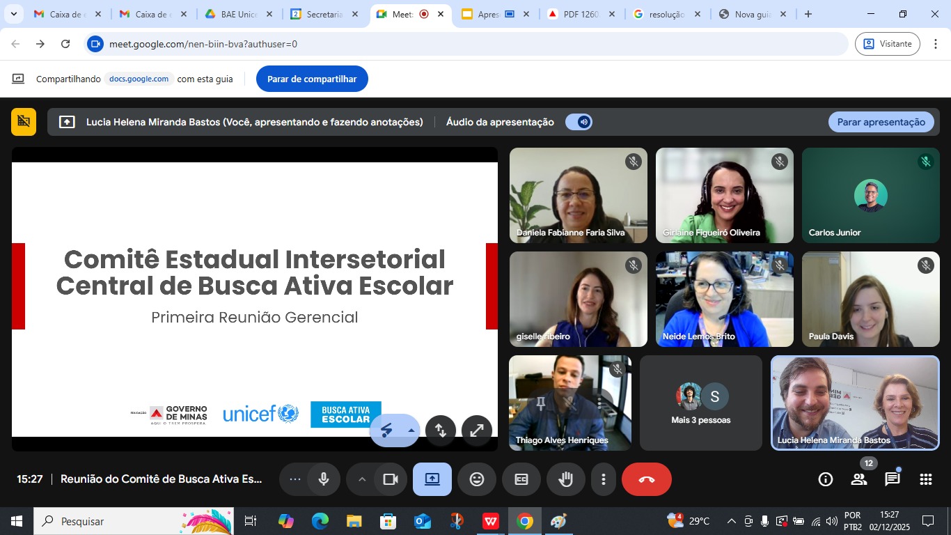 Minas Gerais: Comitê Estadual Intersetorial da BAE realiza primeiro encontro